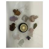 Black Onyx Flower Life/Natural Crystal Carving Lot