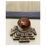 Carnelian Sphere w/wooden base