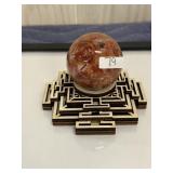 Natural Howlite Sphere w/wooden base