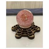 Orgonite Sphere with wooden base