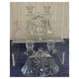 EAPG Anchor Hocking Prescut Double Taper Candlestk