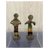 Antique Handmade African Brass & Cloth 5'/13cm
