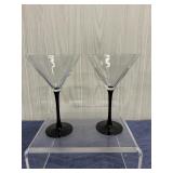 Luminarc Black Stemmed Martini Glasses