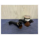 Metal Dachsund Dog Statues Made in India Candle Lt