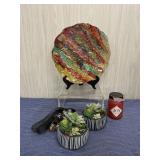Decorative Lot-floral, bowl, candle more