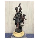 Art Nouveau Lady w/cupid statue flawed-see photos