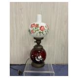 Antique Hand Painted Budoir Vanity Lamp-works