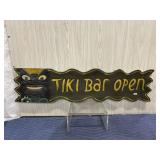 Large Wooden Tiki Bar Open Sign