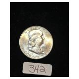 1963 Ben Franklin Half Dollar 90% Silver