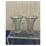 Vintage Indiana Glass Pressed Glass Art Deco Vases