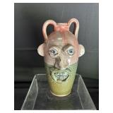 10" Lantern Hill Pottery Double Sided Ugly Face Jg