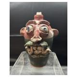 Signed 10" Kit Vanderwal Lantern Hill Face Jug