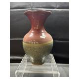 12" Lantern Hill Seagrove Pottery Ruffled Top Vase