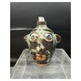 Signed 7.5" Kit Vanderwal Lantern Hill Face Jug