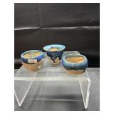Lantern Hill Seagrove Pottery Mini Planter Trio