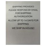SHIPPING PROVIDED!