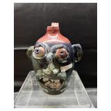 Signed 9" Kit Vanderwal Lantern Hill Face Jug