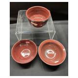 Lantern Hill Seagrove Pottery Bowls x3