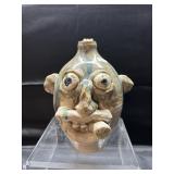 Signed 10" Kit Vanderwal Lantern Hill Face Jug