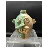8.5" Signed Lantern Hill Seagrove Pottery Face Jug