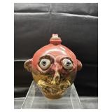 Signed 10.5" Kit Vanderwal Lantern Hill Face Jug