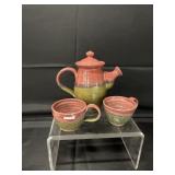 Lantern Hill Seagrove Pottery Coffee Pot/Cups