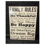Family Rules Wall Plaque-New