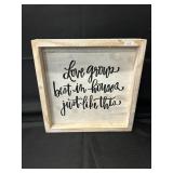 Wooden Farmhouse Plaque Love Grows Best