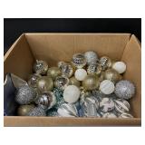 Large Box Christmas Ornaments-Gold, Blue, Silver