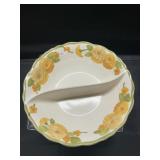 Metlox Poppytrail Sculptured Zinnia Divided Bowl