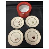 Grasslands Road Good Tidings Canape Plates w/box