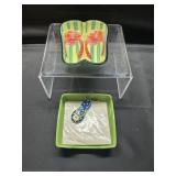 Clay Art Flip Flop Tray/Def Flip Flop Napkin Holdr