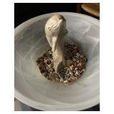 31" Repurposed Lighted Bird Bath-Handmade