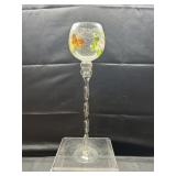 Handpainted Crackle Glass Candleholder