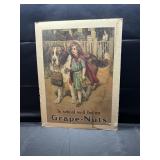 Vintage 18x24 Grape Nuts Advertising Poster-Damage