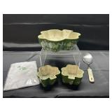 Temptations Floral Lace Shamrock Cookware Lot