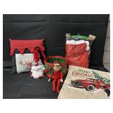 Vtg. Elf, Pillow, Basket, Chair covers, Lg Gift Bg