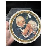 Norman Rockwell Plate-Golden Christmas