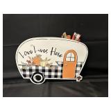 Metal Fall Camper Sign with Bow
