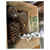 Craft Lot- 8 lg. pinecones and cotton stems