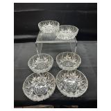 Diamond Cut Glass Bowls (6)