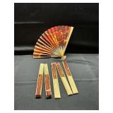 Bamboo and Paper Fan Lot-6 total-New
