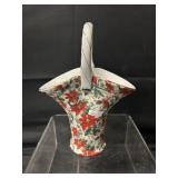 Formalities Ponsettia Handled Porcelain Basket