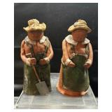 Vintage Clay Art Old Man/Women Figures