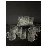 Princess House Fantasia Clear Poinsettia 11-Mugs