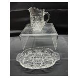 Anchor Hocking Prescut Pitcher/Divided Relish