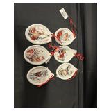 Set of 6 Woodland Animals Ceramic Ornaments
