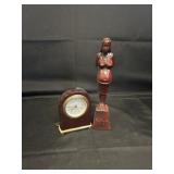 DESKTOP CLOCK/PREGNANT WOMAN STATUE-AS-IS