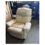 LEATHER OFF WHITE RECLINER