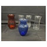 GLASS FLORAL VASE LOT